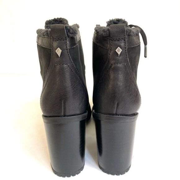 Sam Edelman Madge Sherpa Lined Suede Lace Up Lug Sole Booties 7 Black - Picture 7 of 10